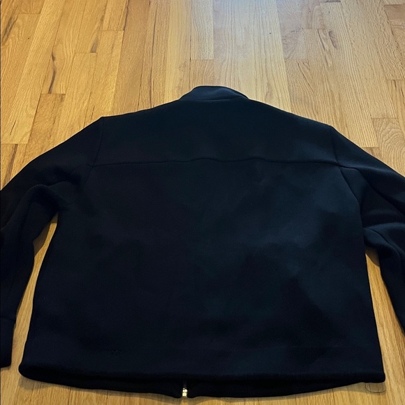 COS Black Neoprene Full Zip Bomber Jacket Sz M - Picture 3 of 7